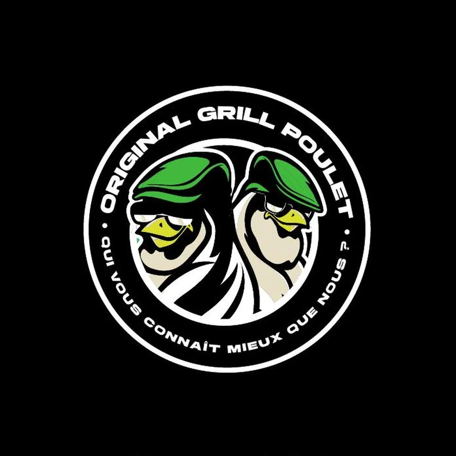 Logotype Original Grill Poulet sur fond noir