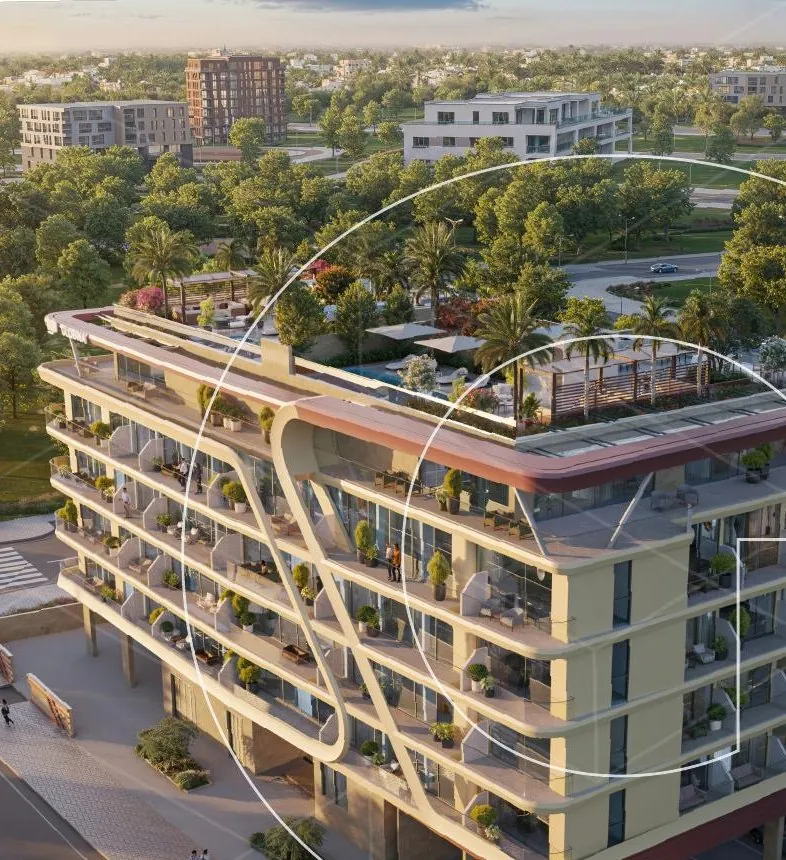 Vue aérienne du programme Globna dans son quartier