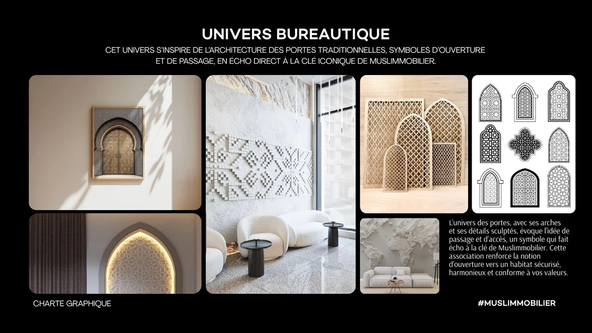 Univers bureautique : portes et moucharabiehs inspirés de l'architecture traditionnelle